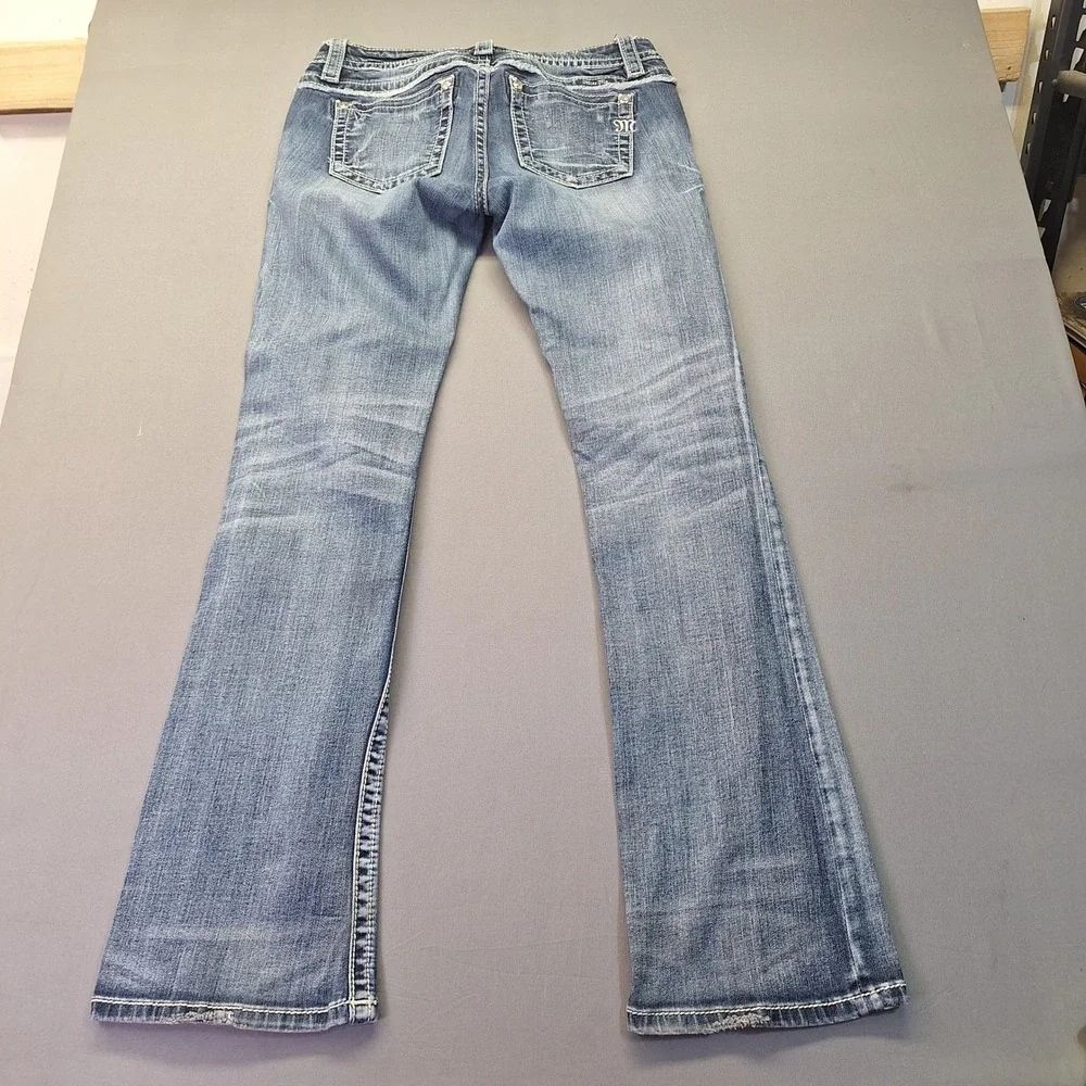 Miss Me Signature Bootcut Jeans Medium Wash Sequin Embroidered JP7765B Size 30
